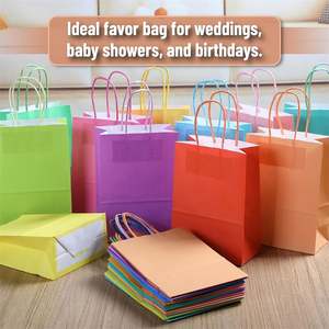 KM Wholesale Goodie <b>Bags</b> 16*8*22cm Gift <b>Bags</b> with Handles Colored <b>Small</b> Paper Party Favor Bulk for Kids Birthday Crafts Party - Product Image 1