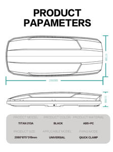 Boîte de toit sportive américaine ROAHTRIP XC186A ABS+PC à double ouverture latérale, clip rapide, capacité de 11 pieds cubes avec bande d'étanchéité pour voitures - Product Image 5