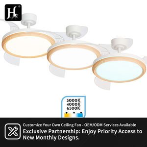Ventilador de Techo LED Decorativo de 42 Pulgadas con Control Remoto, Cuerpo de Madera Maciza, Aspas Ocultas, Motor de Corriente Continua, Certificado CE ROHS EMC - Product Image 6