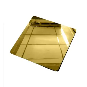 Color dorado Acabado de espejo Metal decorativo Hoja de acero inoxidable 304 316 Placa de acero inoxidable