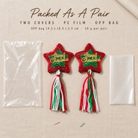Cache-tétons adhésifs réutilisables à sequins étoile et pompon pour Noël, accessoire de costume de fête, vente en gros OEM ODM