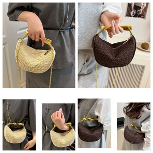 Braided Adjustable Chain Strap One Shoulder <strong>Bag</strong> Durable Portable Metal Handle Polyester Lining Candy Pattern Cross-body <strong>Bag</strong> - Product Image 5