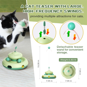 3in1 Mulit-<strong>cat</strong> Toy <strong>Cat</strong> Teaser <strong>Wand</strong> Feather Tracking Balls Weight Loss Enhance Intelligence Relieve Anxiety Kitty Interactive Toy - Product Image 5