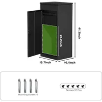 Boîte de livraison de colis extérieure antivol étanche avec serrure intelligente, boîte aux lettres autoportante en acier, capacité 110L, antirouille