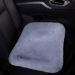 Faux Fur Seat <b>Cushion</b> Single Piece Gray Car Seat Pad Soft Comfortable For Vehicle Interior Use - Product Image 3