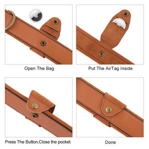 <span class=keywords><strong>Collar</strong></span> ajustable de cuero genuino para mascotas para Apple Airtag Dog Cat Funda antipérdida para AirTag Soporte de <span class=keywords><strong>collar</strong></span> de cuero - Product Image 4