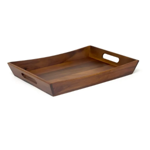 Plateau de service de table à thé et café personnalisé plateau en bois de forme unique grand plateau de service pour les fruits et assiettes - Product Image 3