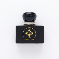 Flacon pulvérisateur vide en verre rectangulaire radiant en gros, diffuseur de roseaux, 50 ml, noir, parfum, estampage à chaud, cosmétique, crème de soin de la peau, boîte