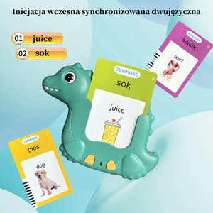 Tarjetas de Memoria Interactivas Bilingües en Polaco e Inglés con Dinosaurios, 224/510 Palabras, Juguete Educativo para Niños de 2 a 6 Años, Certificado CE - Product Image 4