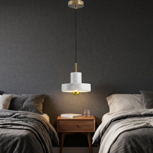 <b>Modern</b> Adjustable Height Pendant <b>Lights</b> with Wabi-sabi Marble Stone for Kitchen Island & Bedroom <b>Ceiling</b> - Product Image 2
