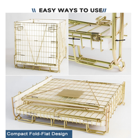 Conteneur de palette en treillis métallique galvanisé robuste, pliable et empilable, personnalisé avec feuille de PP pour le stockage de préformes PET