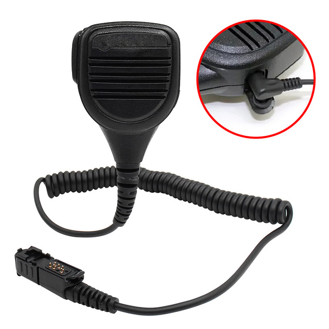PMMN4075 Radio Speaker Mic with 3.5mm Jack Replace PMMN4075A PMMN4076A for Motorola DP2400e DP2600e R5 Walkie Talkie Microphone