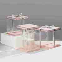 Pet Tall Transparent Gâteau Boîte Emballage En Plastique Transparent Gâteau Boîte Fête D'anniversaire Transparent 3 En 1 Gâteau Boîte