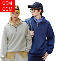 Sweat-shirt personnalisé à col montant et demi-zip, coupe décontractée, avec impression de logo, pour hommes et femmes, uniforme de travail d'entreprise, équipe