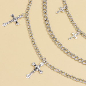 จี้รูปกางเขน สายคาดเอว โลหะผสมสังกะสี หลายชั้น สไตล์ฮิปฮอป สวมใส่ได้ทุกวัน ไม่จำกัดเพศ - Product Image 4