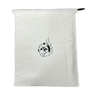 Custom Logo Premium Heavy Duty Offwhite Cotton <b>Canvas</b> <b>Large</b> Gift Packing Drawstring Pouch Dust <b>Bag</b> - Product Image 1