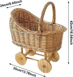 Cesto di vimini per <span class=keywords><strong>bambini</strong></span> moderni con Design floreale per passeggini e giocattoli fotografici - Product Image 2