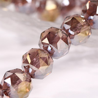 Perles émaillées en vrac pour bijoux à bricoler soi-même et matériaux de chaîne de téléphone 6/8/10/12mm boule de fleur perles de verre à facettes en cristal