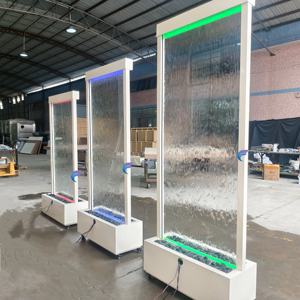 Ornements de jardin intérieurs et extérieurs, rideau de pluie avec lumières LED, cascade murale en verre, cascade en verre - Product Image 6