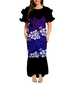 Venta Directa de Fábrica, Vestido Midi Moderno con Volantes en Capas, Talla Grande 6XL, Estampado Polinesio Samoa, Vestido de Fiesta para Mujer, Envío Directo - Product Image 2