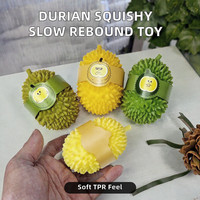 Jouet Squishy Durian de Simulation Dessin Animé Adorable en TPR Souple à Rebond Lent, Jouet à Presser Extensible, Fruit Épineux Artificiel