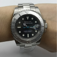 Montre pour homme avec mouvement Nh35, verre saphir de 40 mm, lunette en acier inoxydable, montre mécanique automatique luminescente