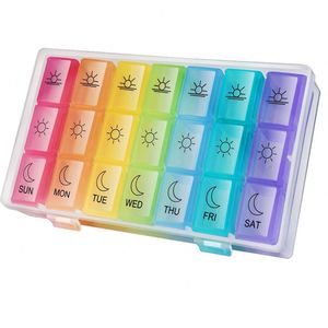 Organizador de Pastillas en Oferta, 3 Compartimentos, 21 Compartimentos por Cada Compartimento, con Tapas con Cierre Seguro - Product Image 3