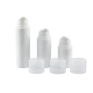 15ml 30ml 50ml Custom PP Airless Pump Bottle For Gel Light Weight White PP Recyclable Plastic Cosmetic Skincare Lotion Container