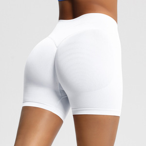 Shorts Deportivos al por Mayor para Mujer, de 3 Pulgadas, Acanalados, Sin Costuras, con Espalda en V, Efecto Levanta Glúteos, para Gimnasio, Pilates, Ciclismo, OEM ODM - Product Image 2
