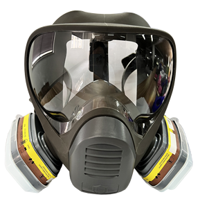 Masque respiratoire intégral à 3 couches en silicone, homologué CE, grande visibilité, protection contre les gaz dioxyde de soufre organique et gaz acides, réutilisable - Product Image 1