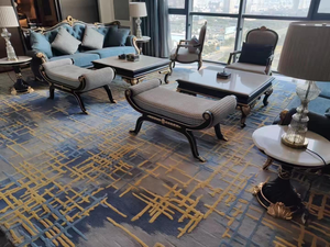 Alfombra de Lana Moderna de Lujo, Hecha a Mano, para Salas de Estar y Salas de Golf, Diseño de Pelo Alto Premium - Product Image 4