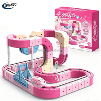 Ensemble de train magnétique éducatif STEM pour enfants, 59 pièces, blocs de construction magnétiques, jouet de train avec circuit pour filles, cadeau de Noël, vente en gros