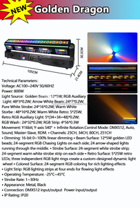 Fabricante de Iluminación para Escenarios, Barra de Efectos RGBW Golden Dragon para DJ, Discoteca, Fiesta, Concierto, KTV - Product Image 4