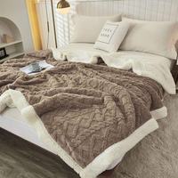 Couverture tissée en molleton de flanelle Jacquard taille personnalisée couleur 2 PLY Sherpa couverture jetable pour la literie