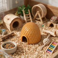 Nouvelle Cachette en Céramique Nid d'Abeille Personnalisée pour Hamster, Maisonnette pour Petits Animaux, Niche, Abri pour Cochon d'Inde, Lapin, Lit de Reproduction, Vente en Gros