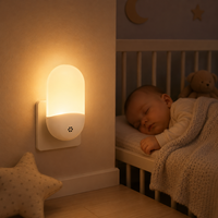 Veilleuse LED à capteur sensible de haute qualité, petite, à brancher sur prise murale, pour chambre de bébé, éclairage automatique du crépuscule à l'obscurité