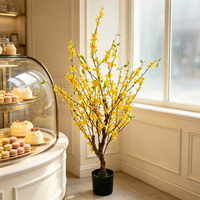 Miniatur Künstliche Blumen Hochzeitsdekoration Künstlicher Forsythien-Blumenbaum Weihnachtsgeschenke Innenraum Blumenarrangements