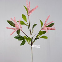 Bouquet de fleurs artificielles de sauge rose et violette en mousse, avec des feuilles vertes, pour la maison, le vase, les mariages et la décoration printanière