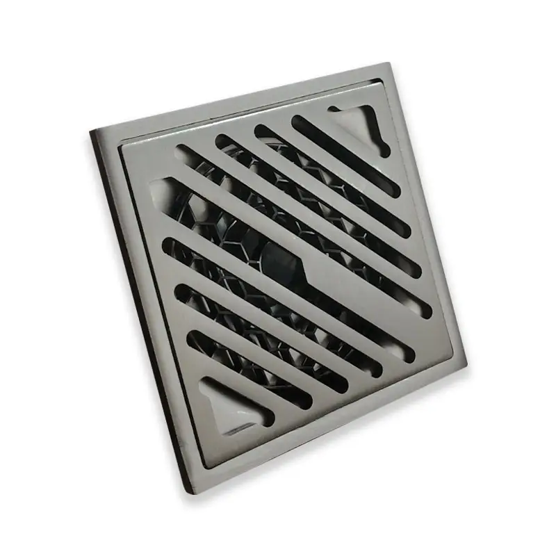 Top 3 Modern Gray Bathroom Shower Floor Drain, 4 Inch Square Deodorant Floor Drain, 304 Stainless Steel Linear 100 mm Floor Drai