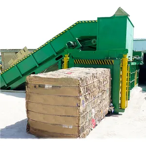 Hydraulic Waste Paper Baler Semi - Automatic Cardboard Horizontal Baler Plastic Baling Press Machine