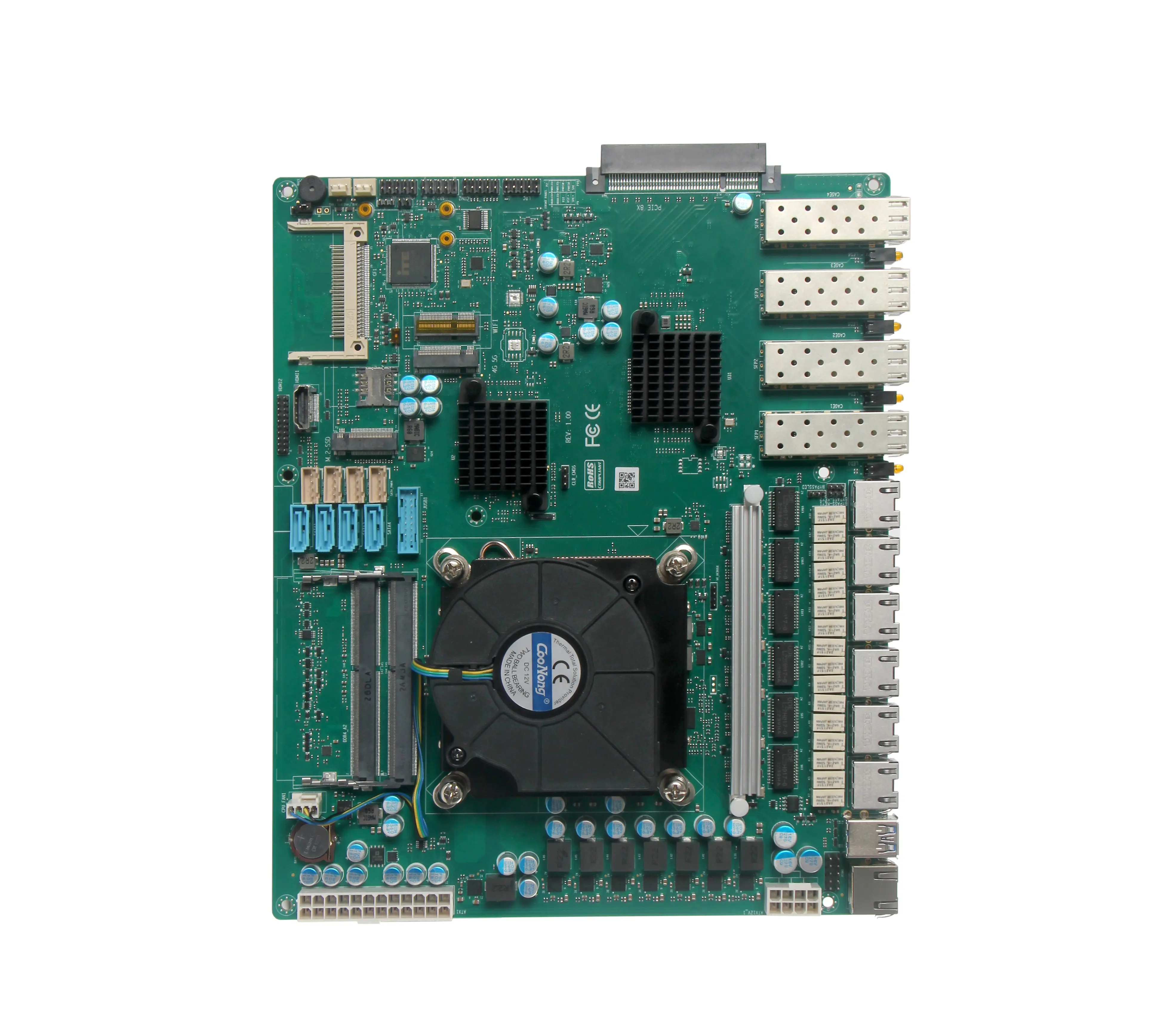 Zunsia 인텔 12/13 세대 LGA1700 마더 보드 6LAN 4SFP PCIe 8X 서버 마더 보드 1U 컴퓨터 서버 방화벽 라우터 용