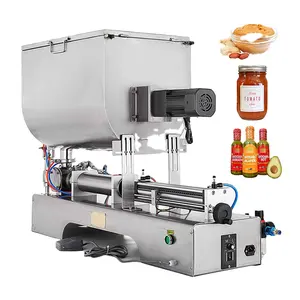 Semi-automatic Hopper Syrup Honey Viscous Chili Paste Sauce Bottle Mashed Filling Machine Garlic Ginger Paste Packing Machine