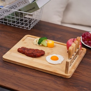 ชุดเขียงไม้ไผ่พร้อมที่วางมีดสำหรับใช้ในครัว - Product Image 2