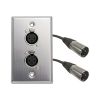 Plaque murale pour câble XLR double femelle vers mâle pour installation audio professionnelle