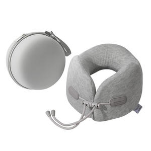 Almohada de viaje en forma de U de espuma viscoelástica, soporte portátil para el cuello, para avión, oficina, siesta, plegable, gris sólido - Product Image 1