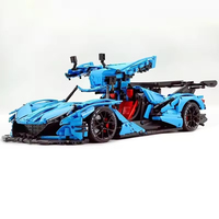 Nuevo MOC-C64003, Coche Deportivo Técnico, Bloques de Construcción de Hipercoches, Vehículo de Velocidad, Rompecabezas de Ladrillos, Juguete Educativo, Regalo de Navidad para Niños