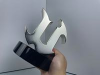Trophée personnalisé en métal avec logo 3D, en alliage de zinc, avec base en cristal noir pour cérémonie de jeu, souvenir