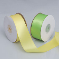 Pita Satin Poliester Lebar 4cm untuk Rangkaian Bunga, Kemasan Hadiah, Kue, Pita Buatan Tangan, Dekorasi Pernikahan, Pita Webbing