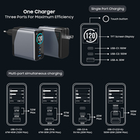 Escritorio Gan 100W USB C Cargador Pantalla PD 3,1 Carga rápida EE. UU. UE Reino Unido KR Cargadores personalizados Tipo C Usb Laptop 100W Gan Cargador Teléfono