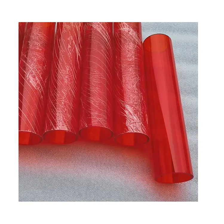 Manufacturers Wholesale Acrylic Transparent Red Round Tube Acrylic lampshade mall decorative round tube